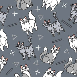 Adorable Cat Pattern Wallpaper