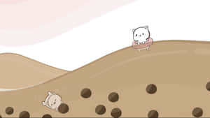 Adorable Cats Having A Blast In Boba Tea Wallpaper