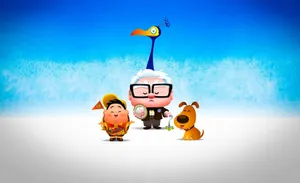 Adorable Chibi Characters From The Movie Up= Wallpaper