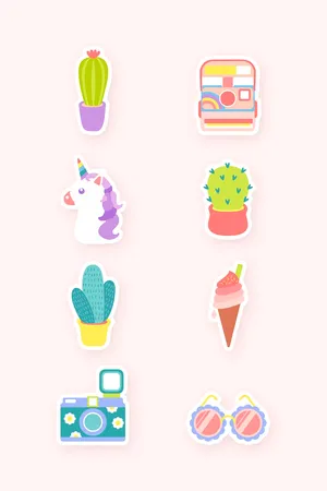 Adorable Collection Of Cute Stickers Wallpaper
