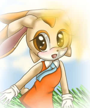 Adorable Cream The Rabbit Smiling Wallpaper