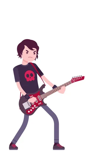 Adorable Emo Girl Sketch Wallpaper