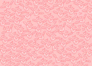 Adorable Floating Hearts On A Pink Background Wallpaper