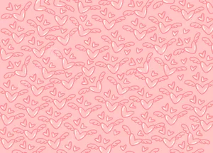 Adorable Floating Hearts On A Pink Background Wallpaper