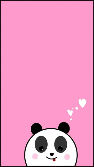 Adorable Girly Cute Panda With Heart Wallpaper