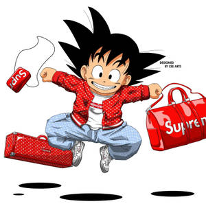 Adorable Goku Swag Pose For Supreme Wallpaper