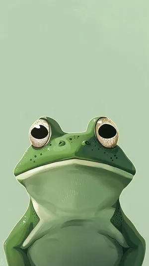 Adorable_ Green_ Frog_ Wallpaper Wallpaper