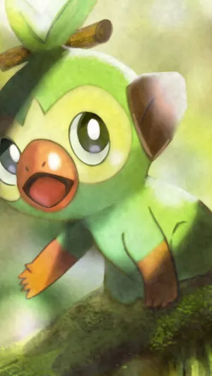 Adorable Grookey, The Grass-type Pokémon, In Vibrant Nature Setting Wallpaper