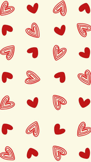 Adorable Hearts Floating On A Pink Background Wallpaper