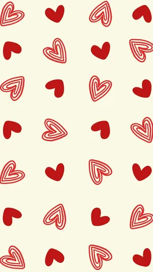 Adorable Hearts Floating On A Pink Background Wallpaper
