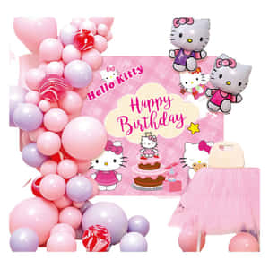 Adorable Hello Kitty Birthday Celebration Wallpaper