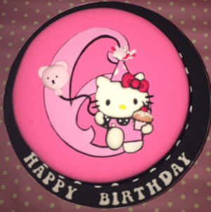 Adorable Hello Kitty Birthday Celebration Scene Wallpaper