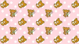 Adorable Kawaii Bear Enjoying A Cozy Moment Wallpaper