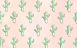 Adorable Kawaii Cactus Illustration Wallpaper