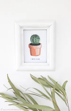 Adorable Kawaii Cactus Scene Wallpaper