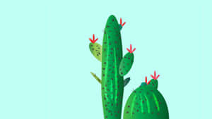 Adorable Kawaii Cactus Wallpaper Wallpaper