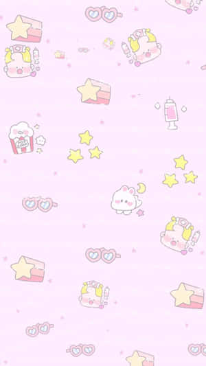 Adorable Kawaii Cartoon Character Smiling Wallpaper