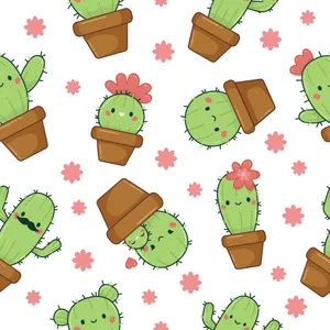 Adorable Kawaii Cartoon Characters Smiling And Having Fun Wallpaper