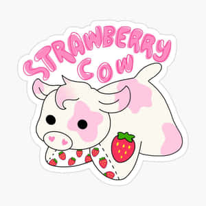 Adorable Kawaii Cow Illustration Wallpaper