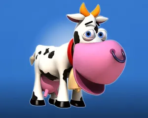 Adorable Kawaii Cute Cow Cartoon Wallpaper