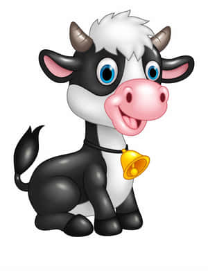 Adorable Kawaii Cute Cow Illustration Wallpaper