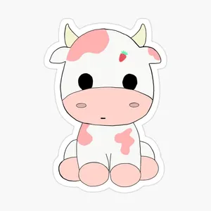 Adorable Kawaii Cute Cow Illustration Wallpaper