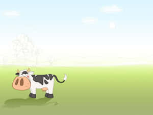 Adorable Kawaii Cute Cow Illustration Wallpaper