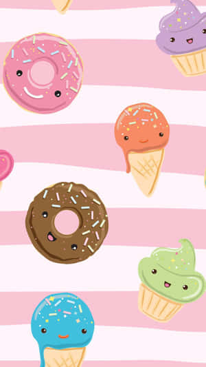 Adorable Kawaii Dessert Delights Wallpaper