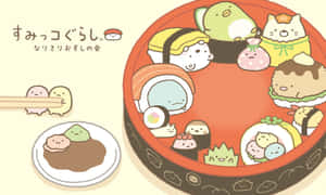 Adorable Kawaii Dessert With Cute Smiling Faces Wallpaper