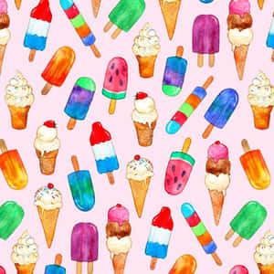 Adorable Kawaii Desserts With Colorful Toppings Wallpaper