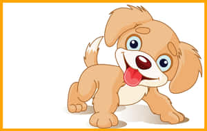 Adorable Kawaii Dog Smiling And Wagging Tail Wallpaper