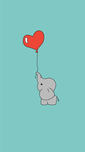 Adorable Kawaii Elephant Illustration Wallpaper