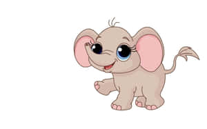 Adorable Kawaii Elephant Illustration Wallpaper