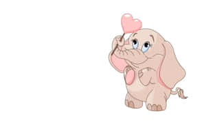 Adorable Kawaii Elephant Illustration Wallpaper