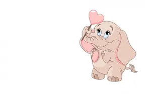 Adorable Kawaii Elephant Illustration Wallpaper