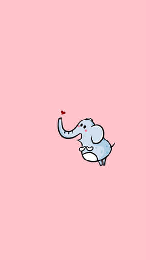 Adorable Kawaii Elephant With Balloon Wallpaper