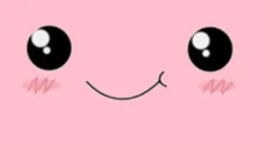 Adorable Kawaii Emoticon Expressing Joy And Delight Wallpaper