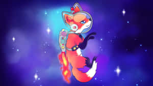 Adorable Kawaii Fox In A Magical Forest Wallpaper