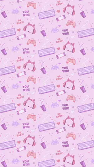 Adorable Kawaii Gaming Setup Wallpaper