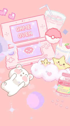 Adorable Kawaii Gaming Setup Wallpaper