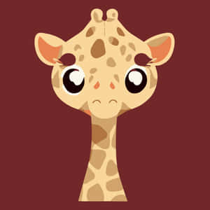 Adorable Kawaii Giraffe Illustration Wallpaper