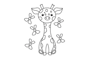 Adorable Kawaii Giraffe Illustration Wallpaper