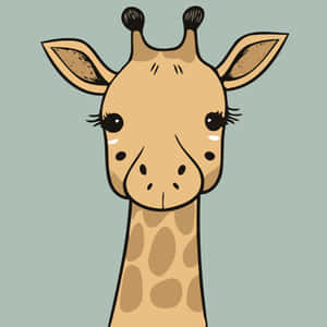 Adorable Kawaii Giraffe Illustration Wallpaper