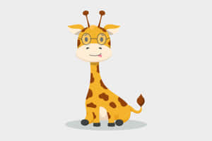 Adorable Kawaii Giraffe Illustration Wallpaper