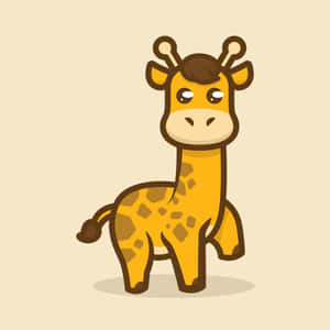 Adorable Kawaii Giraffe In A Colorful World Wallpaper