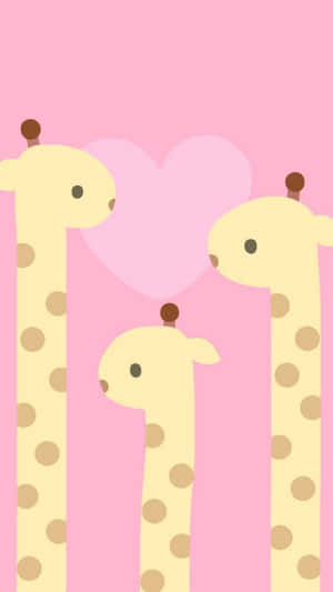 Adorable Kawaii Giraffe On A Starry Background Wallpaper