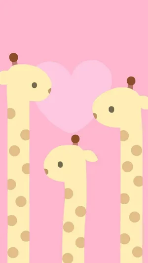 Adorable Kawaii Giraffe On A Starry Background Wallpaper