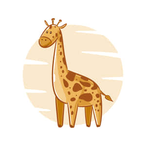 Adorable Kawaii Giraffe Smiling Happily Wallpaper