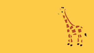 Adorable Kawaii Giraffe With A Cheerful Expression Wallpaper