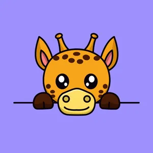Adorable Kawaii Giraffe With A Colorful Background Wallpaper